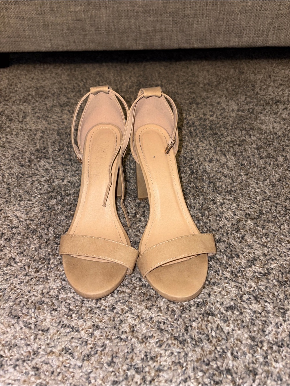 Madden Girl Tan Ankle-Strap Block Heel Sandals